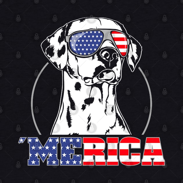 Dalmatian American Flag Merica patriotic dog by wilsigns